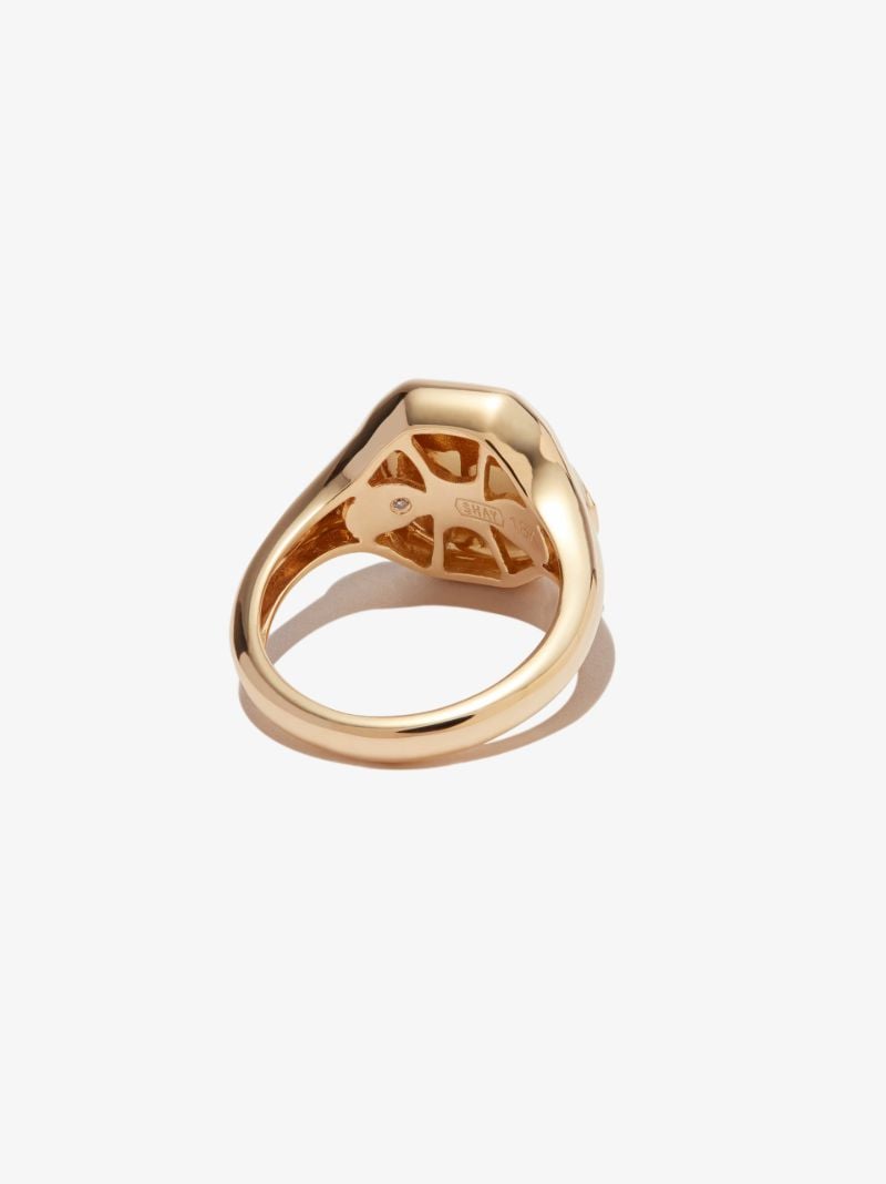 18k Yellow Gold Taurus Diamond Signet Ring