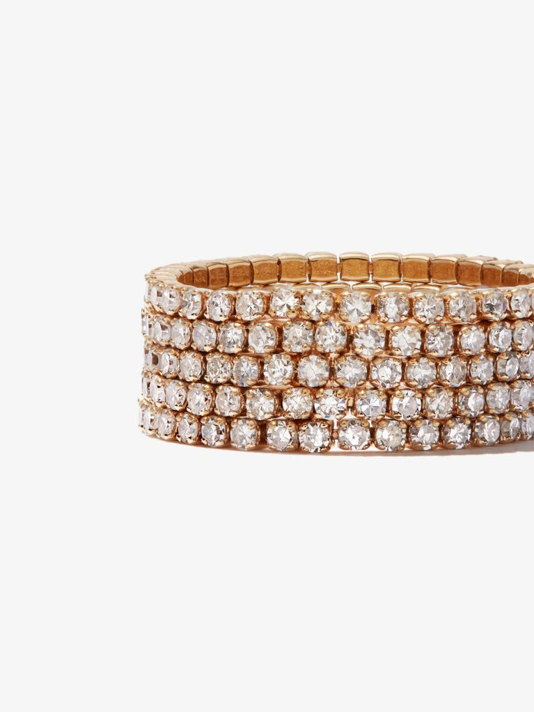 18k Yellow Gold Five Thread Stack Diamond Ring