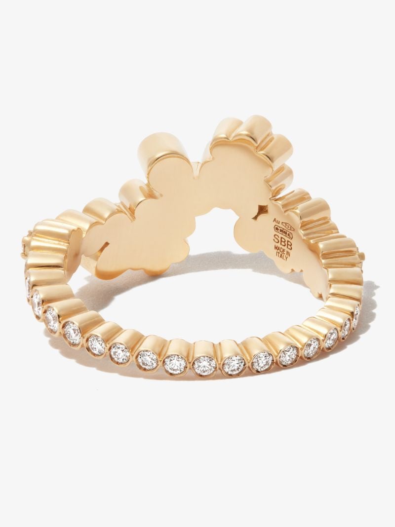 18k Yellow Gold Fleur Splash Diamond Ring