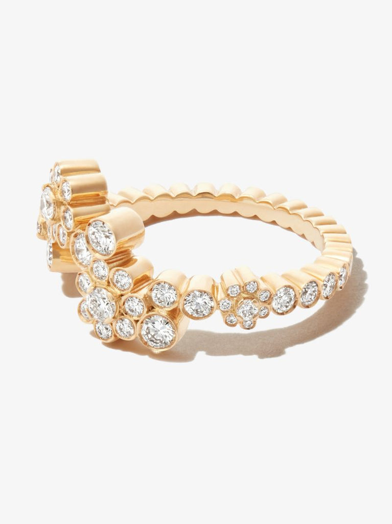 18k Yellow Gold Fleur Splash Diamond Ring