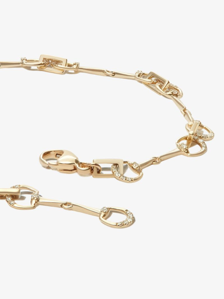 14k Yellow Gold Horsebit Diamond Bracelet