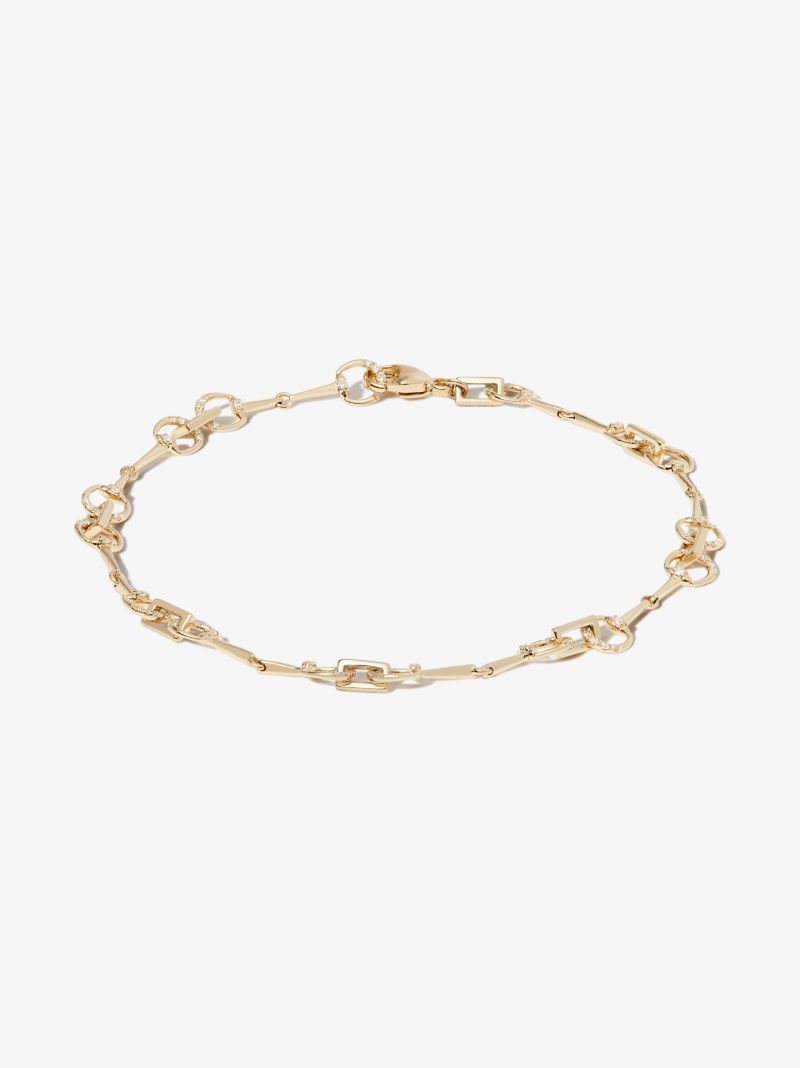 14k Yellow Gold Horsebit Diamond Bracelet