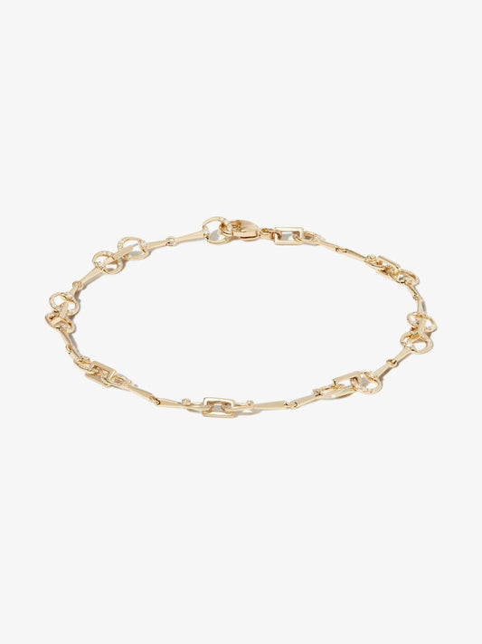 14k Yellow Gold Horsebit Diamond Bracelet