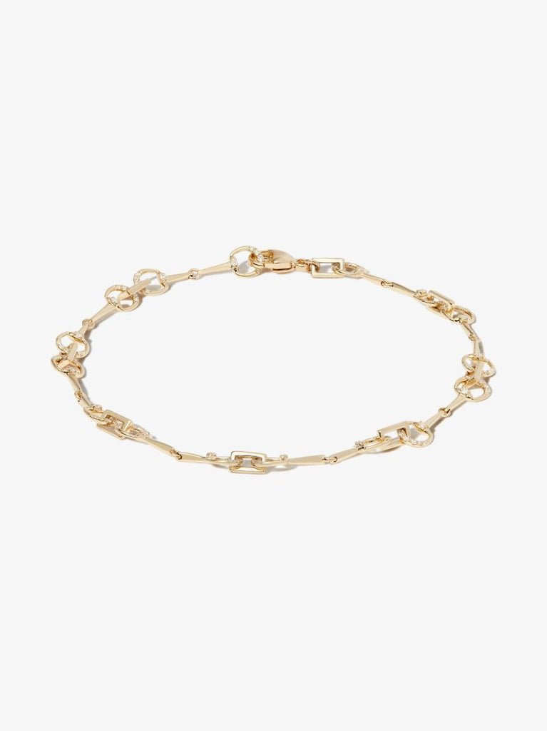 14k Yellow Gold Horsebit Diamond Bracelet