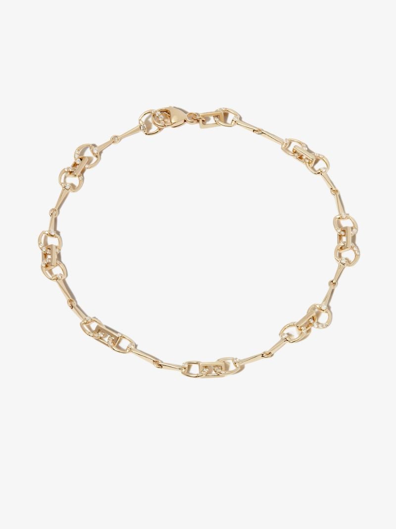 14k Yellow Gold Horsebit Diamond Bracelet