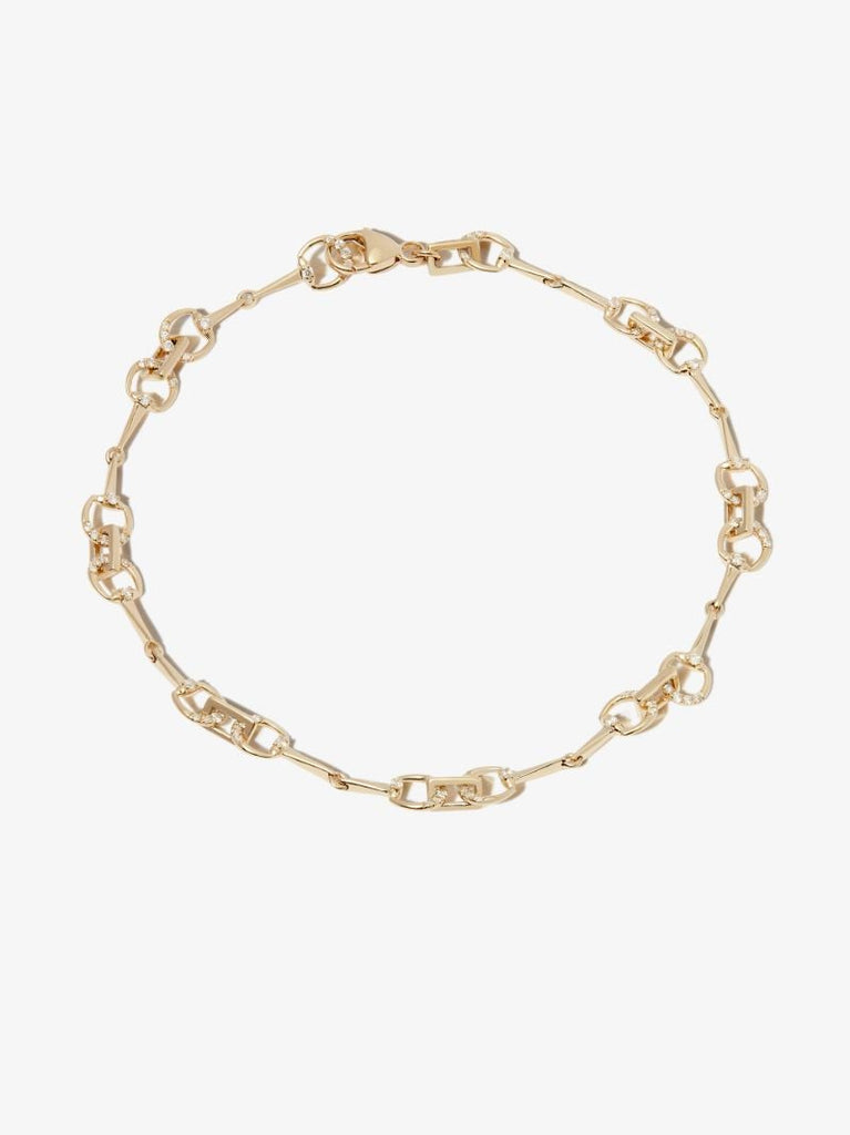 14k Yellow Gold Horsebit Diamond Bracelet