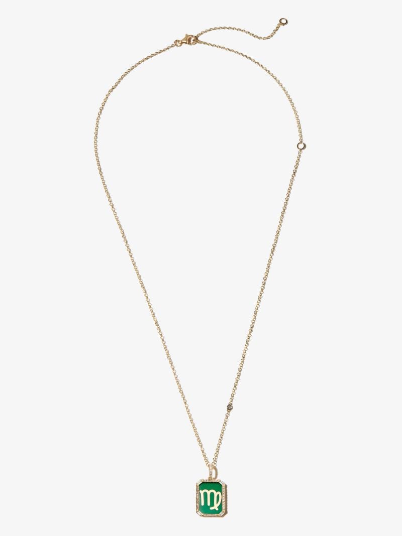 18k Yellow Gold Virgo Pendant Diamond Necklace