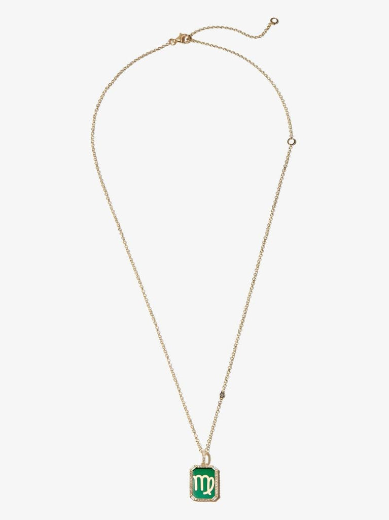 18k Yellow Gold Virgo Pendant Diamond Necklace