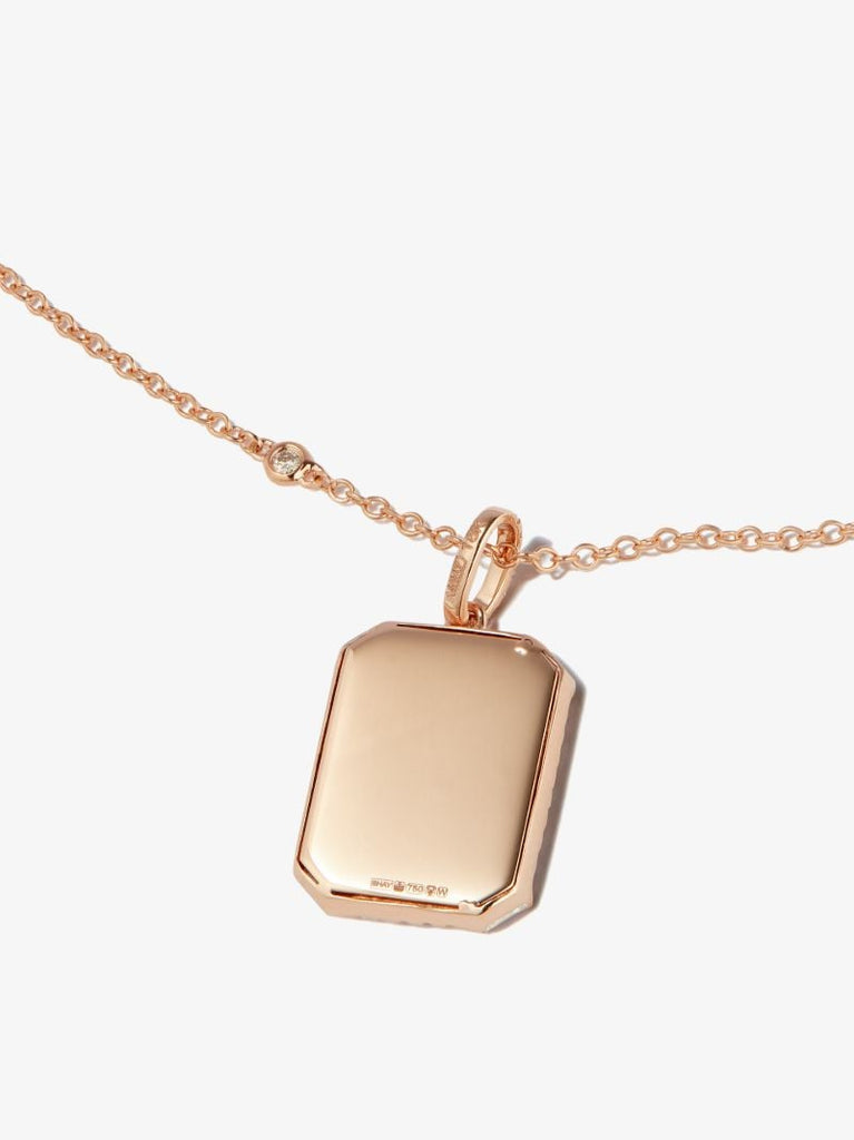 18k Rose Gold Aquarius Pendant Diamond Necklace