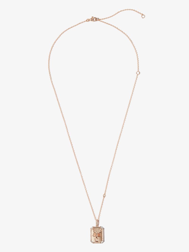 18k Rose Gold Scorpio Pendant Diamond Necklace