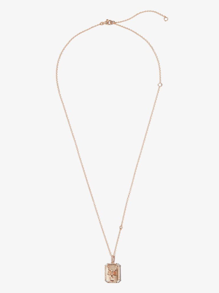 18k Rose Gold Scorpio Pendant Diamond Necklace