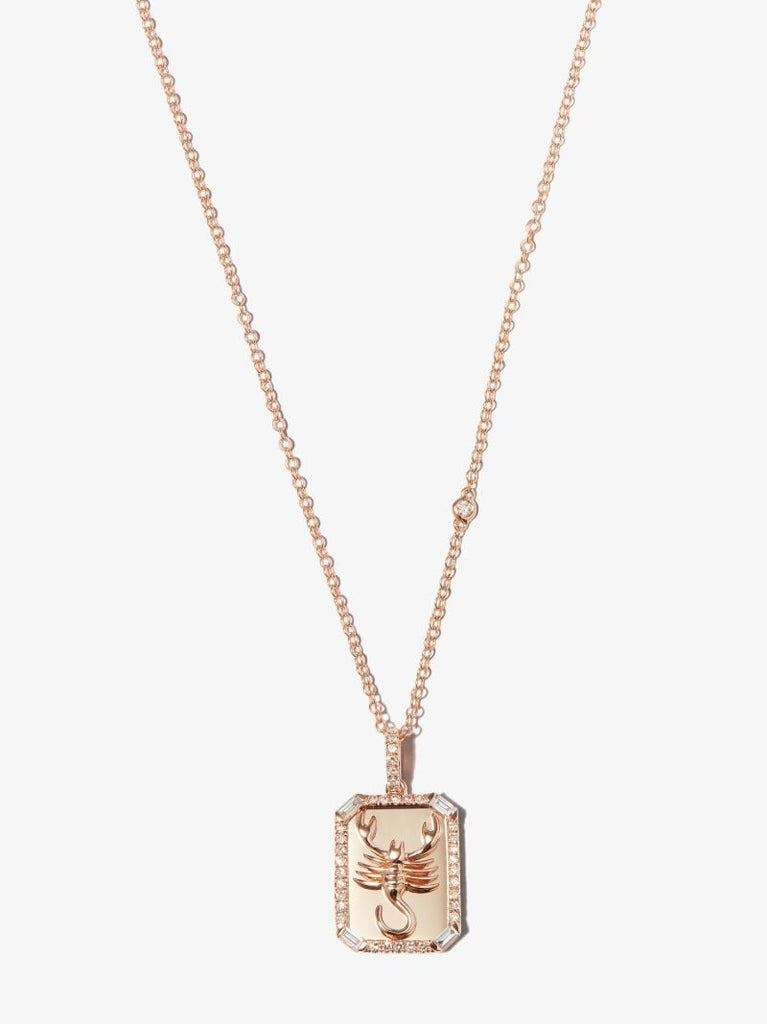 18k Rose Gold Scorpio Pendant Diamond Necklace