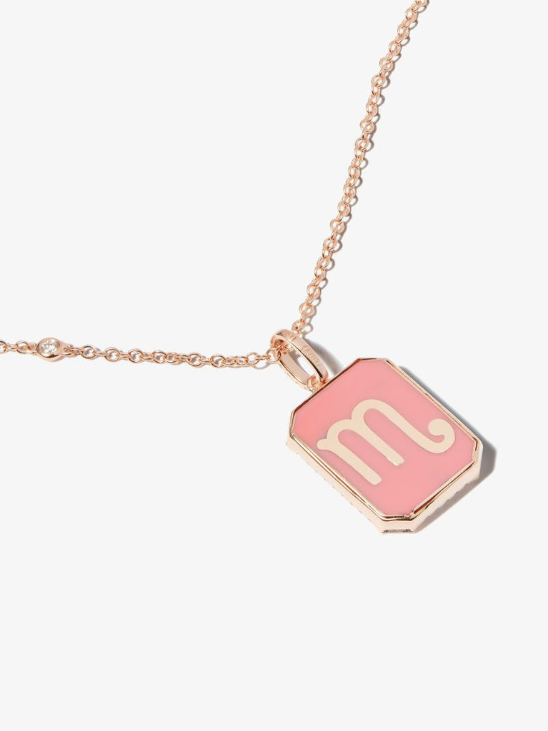 18k Rose Gold Scorpio Pendant Diamond Necklace