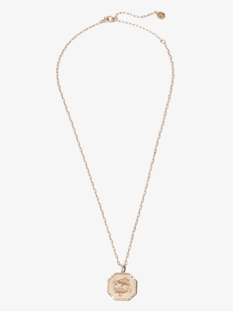 18k Rose Gold Pisces Pendant Diamond Necklace
