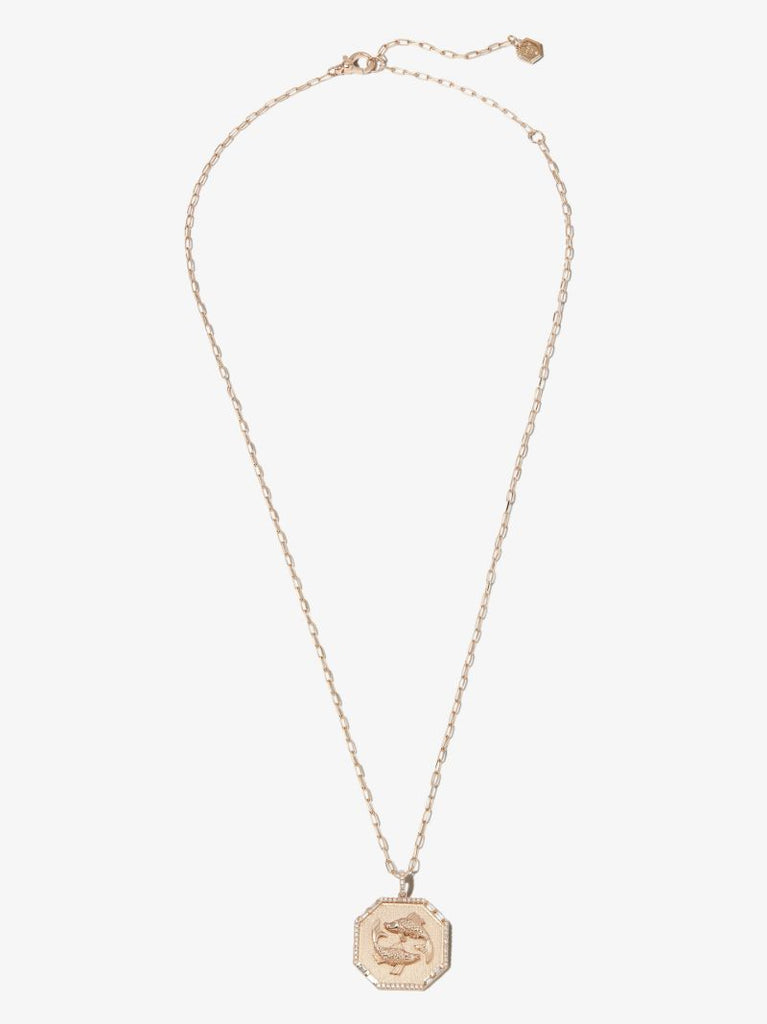 18k Rose Gold Pisces Pendant Diamond Necklace