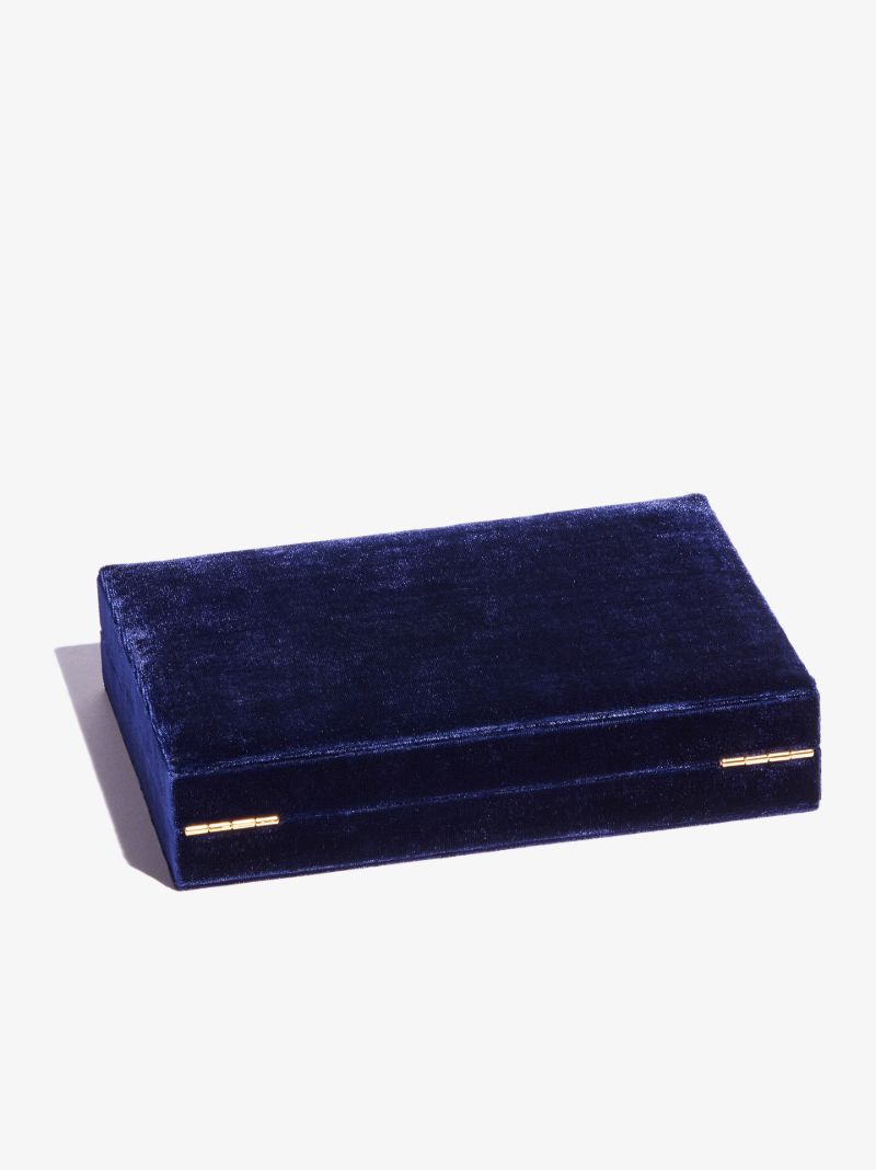 Blue TrÃ_x0083_Â©sor Deux Bleus Velvet Jewellery Box