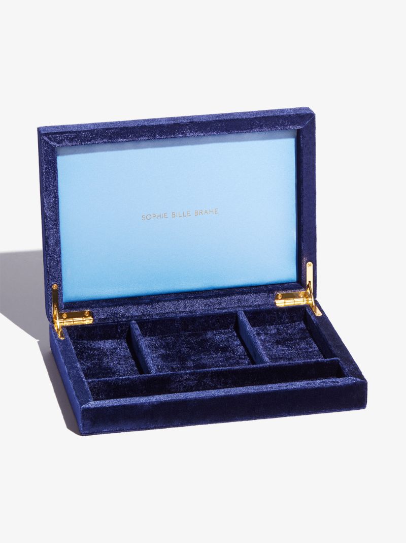 Blue TrÃ_x0083_Â©sor Deux Bleus Velvet Jewellery Box