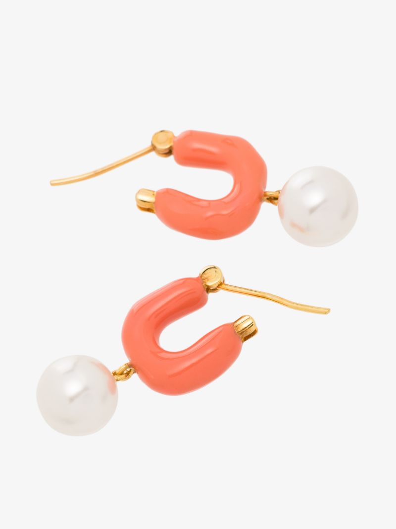 Gold Tone Waves Mini Hoop Earrings
