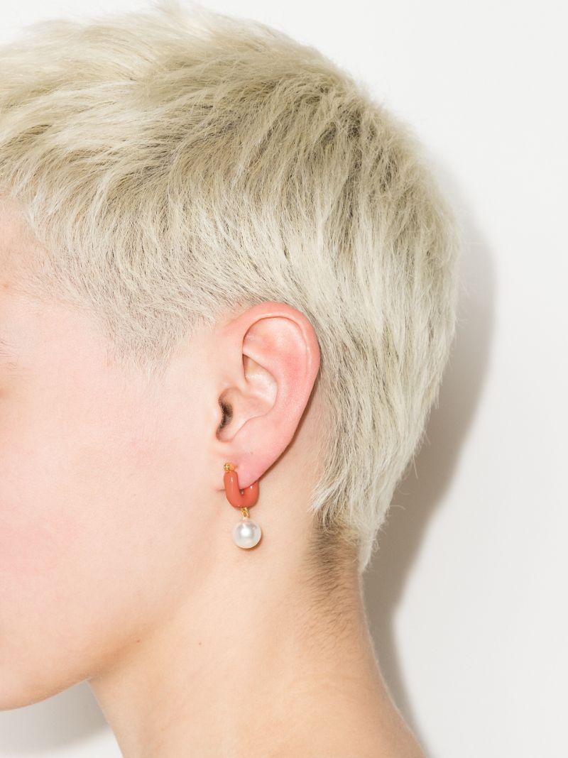 Gold Tone Waves Mini Hoop Earrings