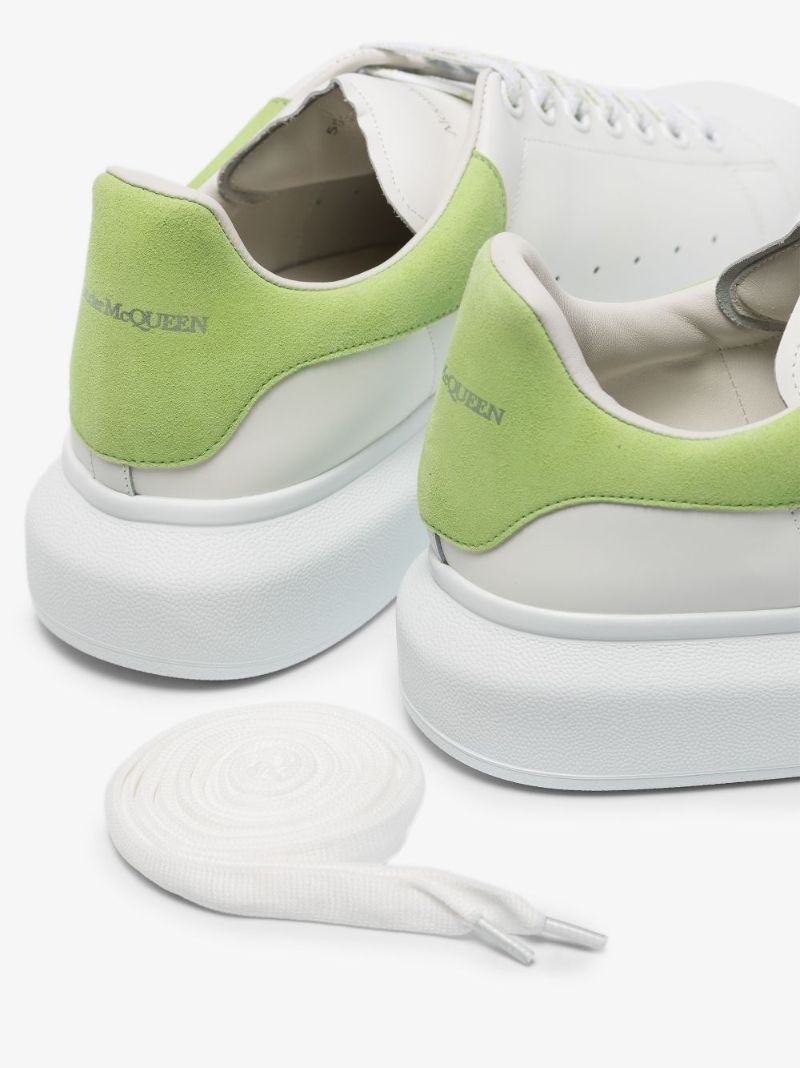 White and Green Oversized Sneakers