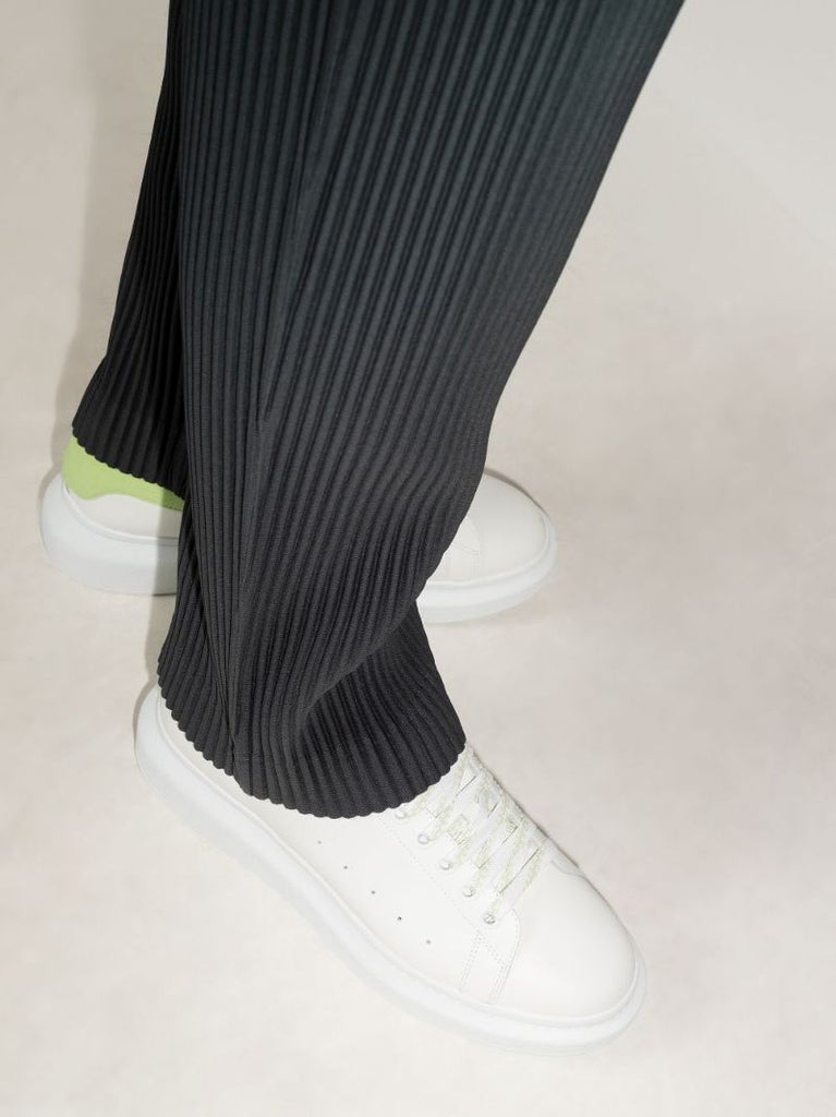 White and Green Oversized Sneakers