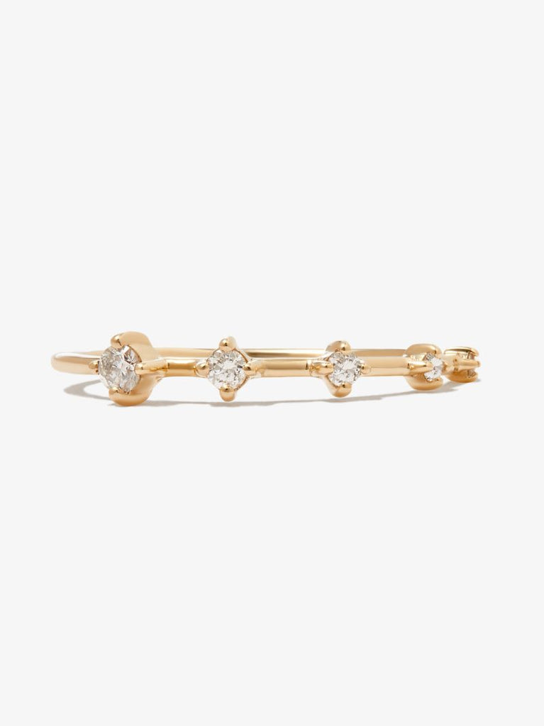 14k Yellow Gold Tiny Five Diamond Ring