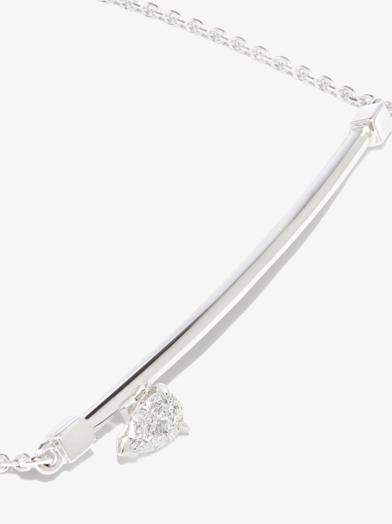 18k White Gold Serti Sur Vide Diamond Bracelet