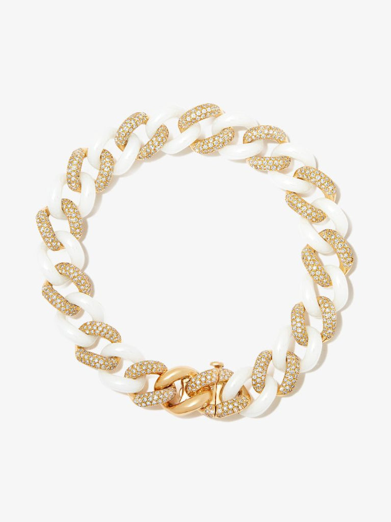 18k Yellow Gold Curb Link Diamond Bracelet