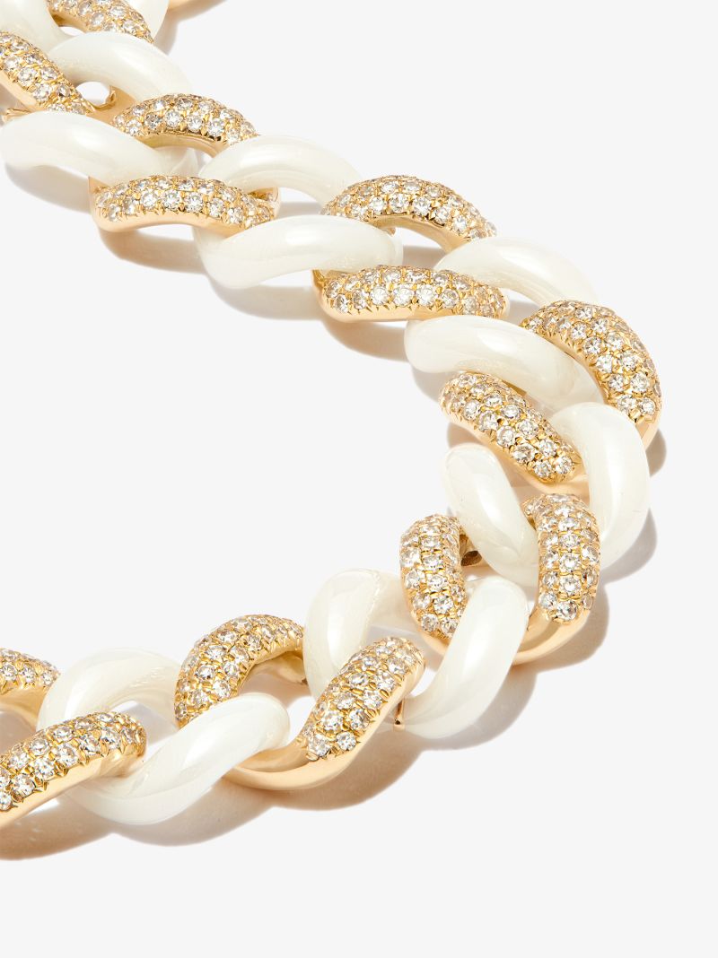 18k Yellow Gold Curb Link Diamond Bracelet