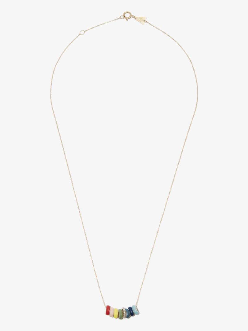 14k Yellow Gold Carnival Beaded Diamond Necklace