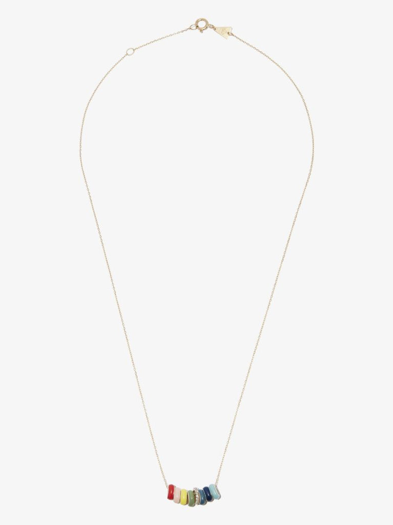 14k Yellow Gold Carnival Beaded Diamond Necklace