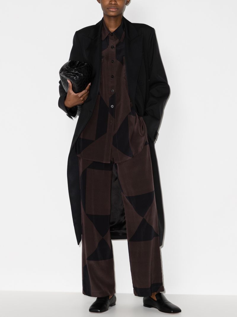 Havana Contrast Panel Silk Shirt