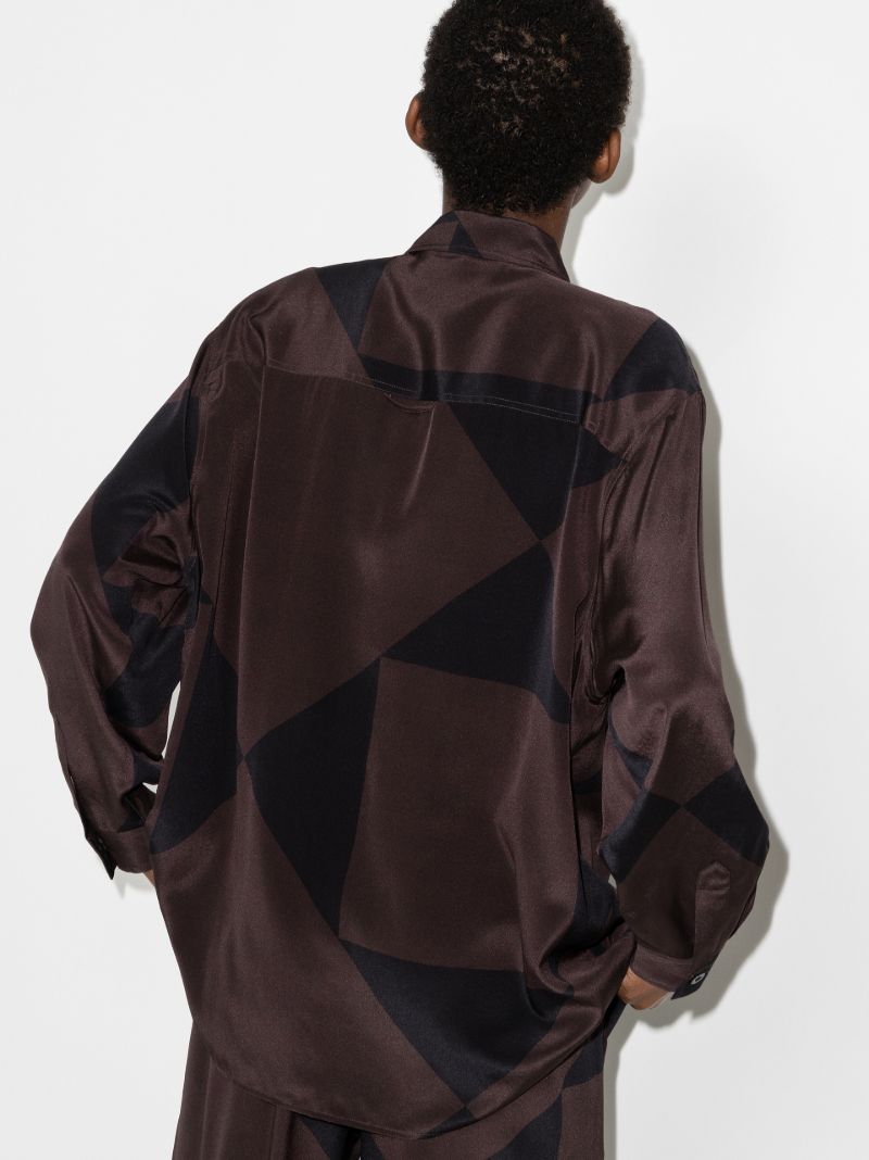Havana Contrast Panel Silk Shirt