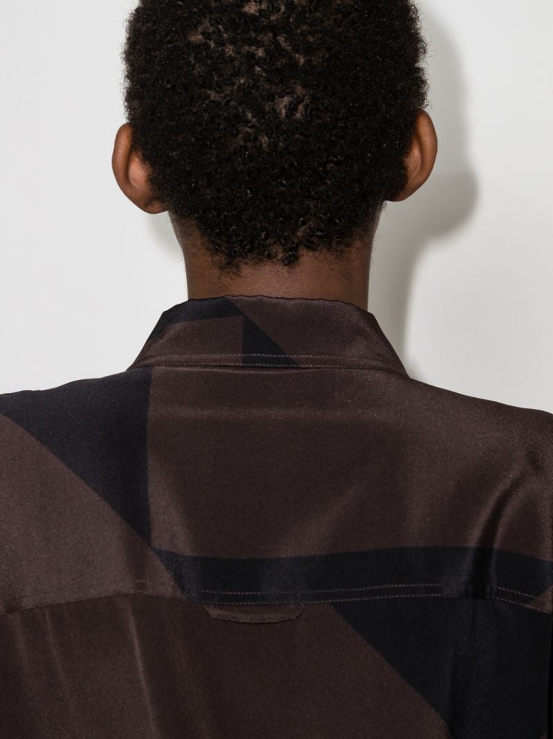Havana Contrast Panel Silk Shirt