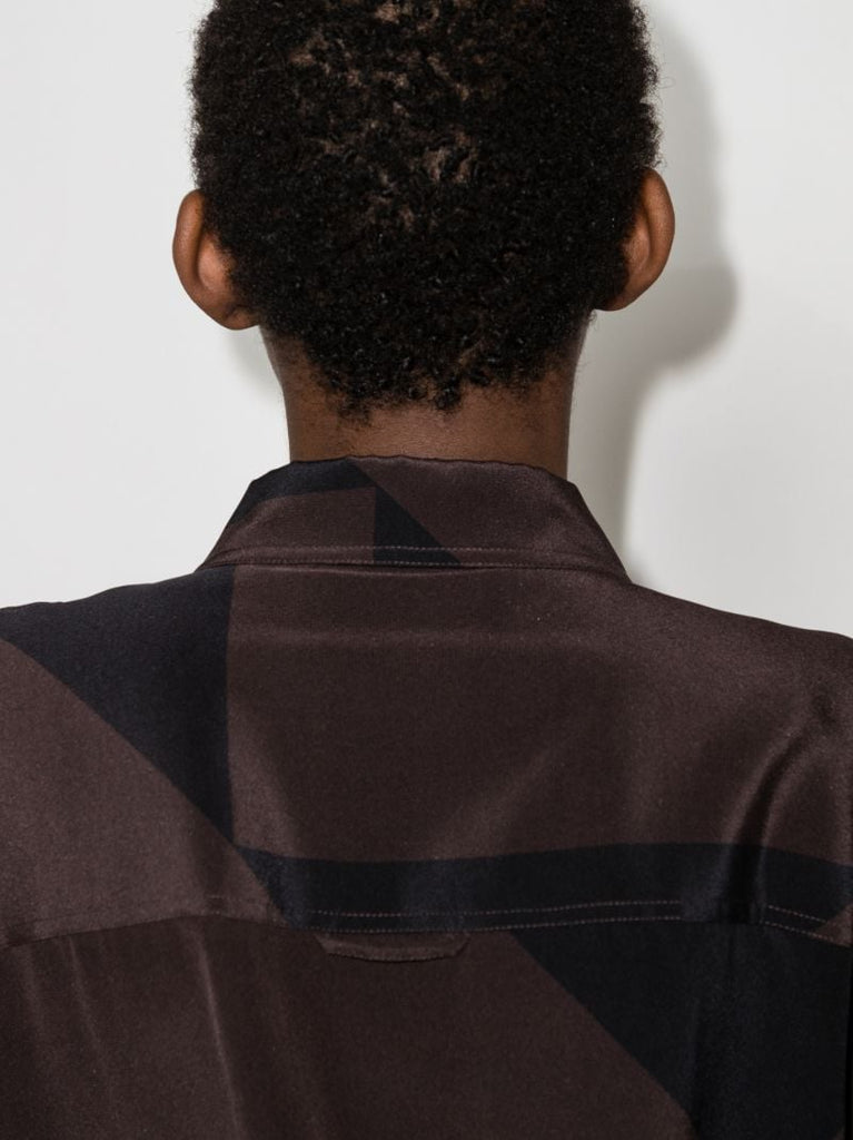 Havana Contrast Panel Silk Shirt