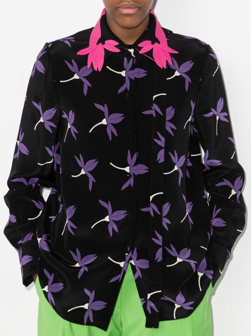 Black Fairy Flowers Printed Shirt