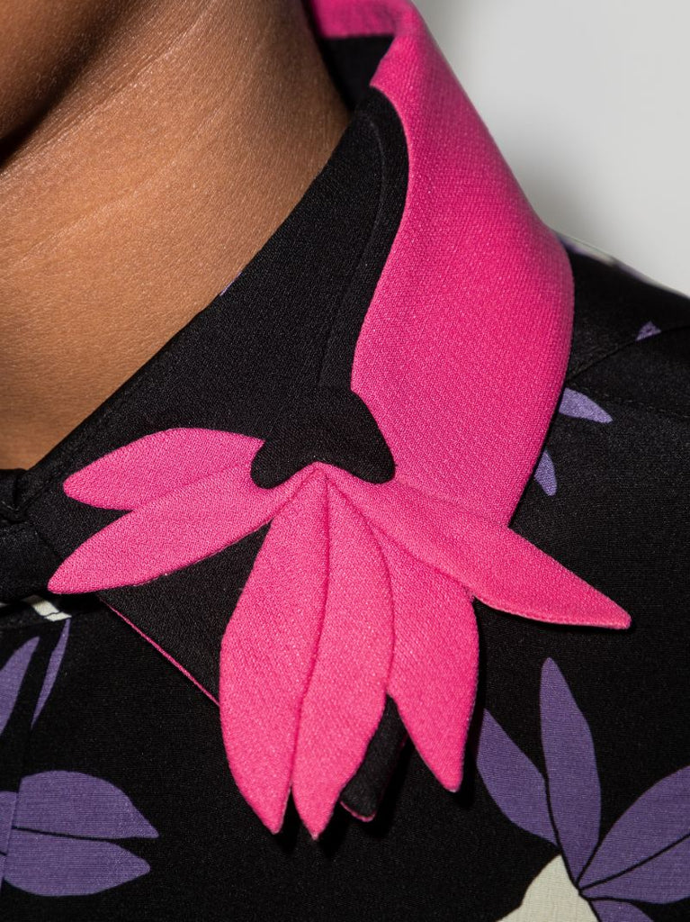 Black Fairy Flowers Printed Shirt