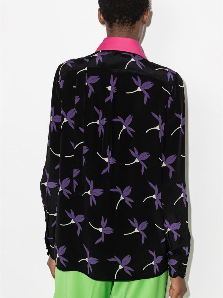 Black Fairy Flowers Printed Shirt