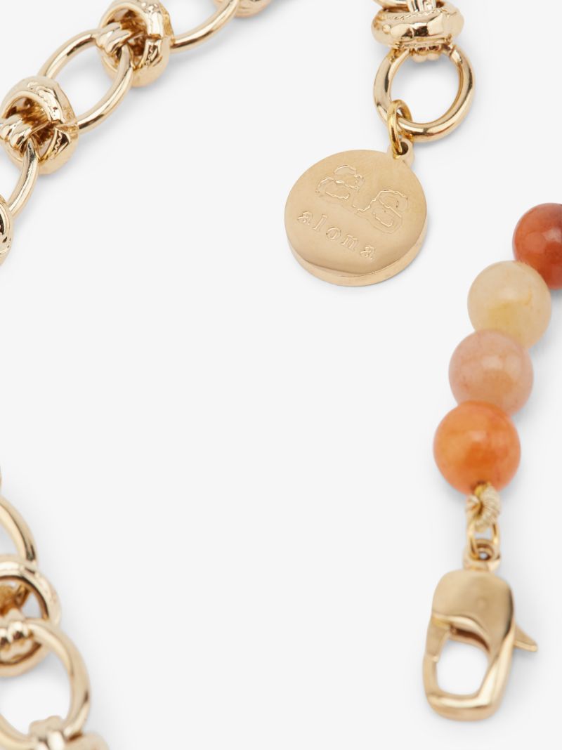 Orange Alona Beaded Necklace