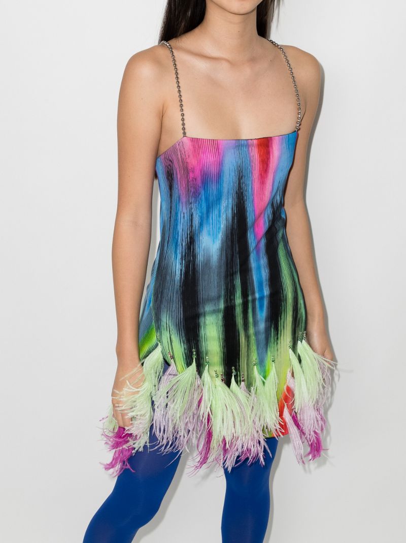 Fujiko Feather Trim Mini Dress