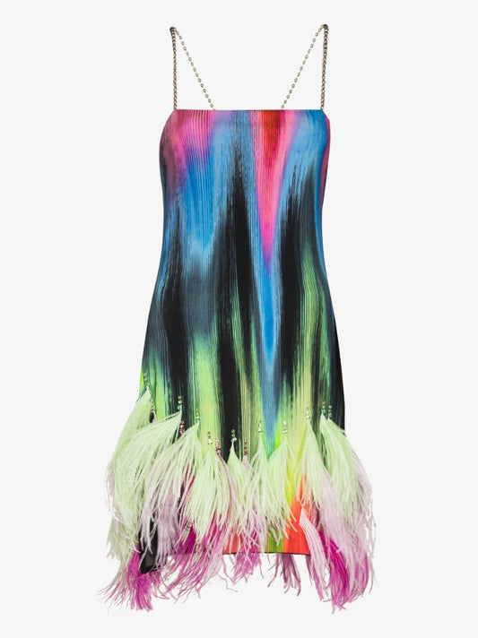 Fujiko Feather Trim Mini Dress