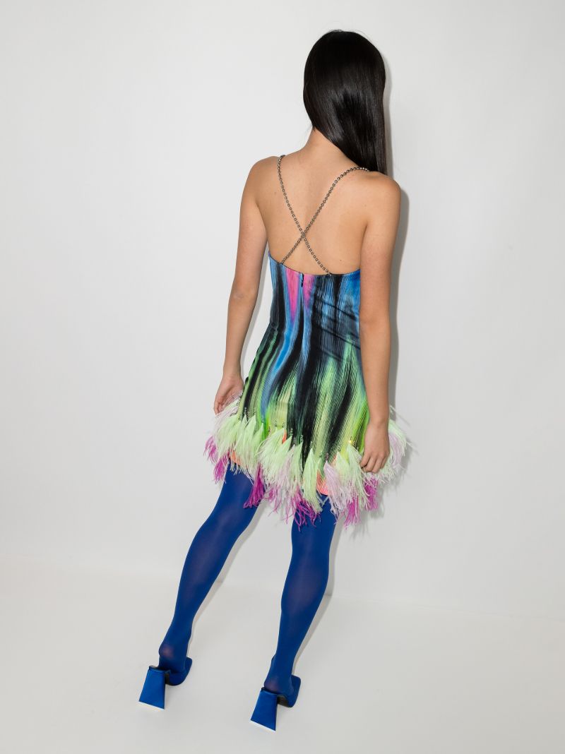 Fujiko Feather Trim Mini Dress
