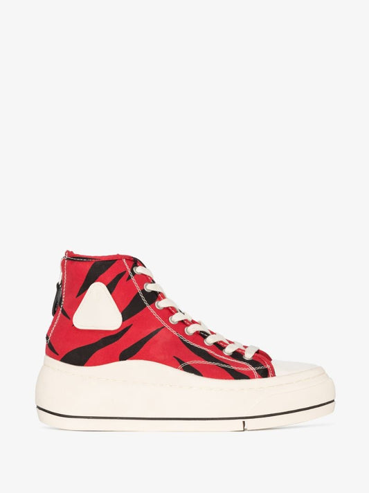 Red Kurt Zebra Print High Top Sneakers