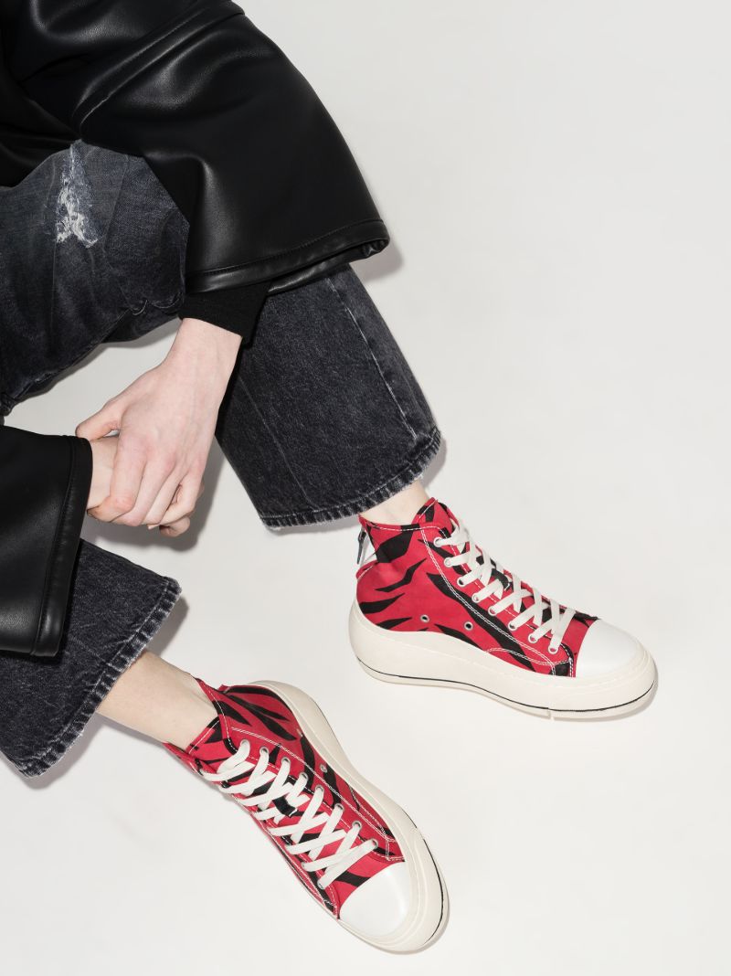 Red Kurt Zebra Print High Top Sneakers