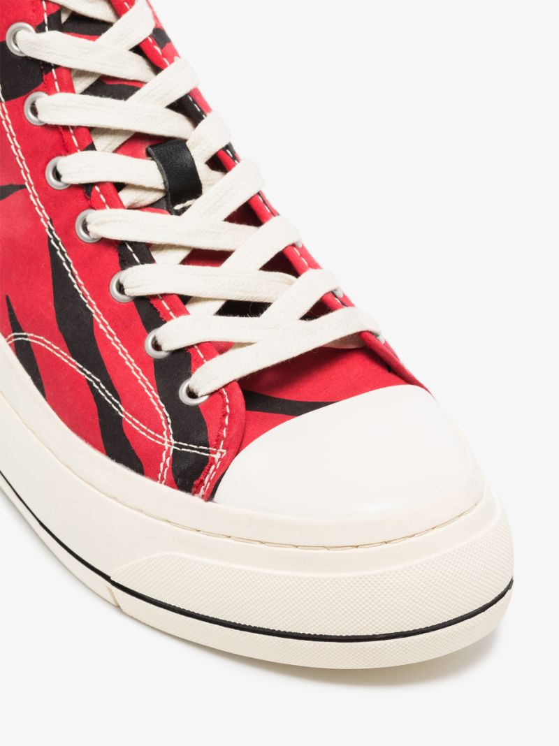 Red Kurt Zebra Print High Top Sneakers