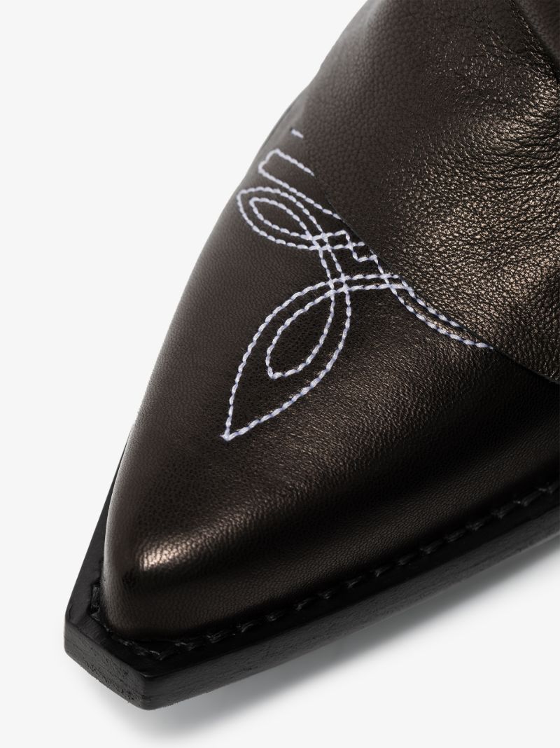 Black 55 Knee-high Leather Boots