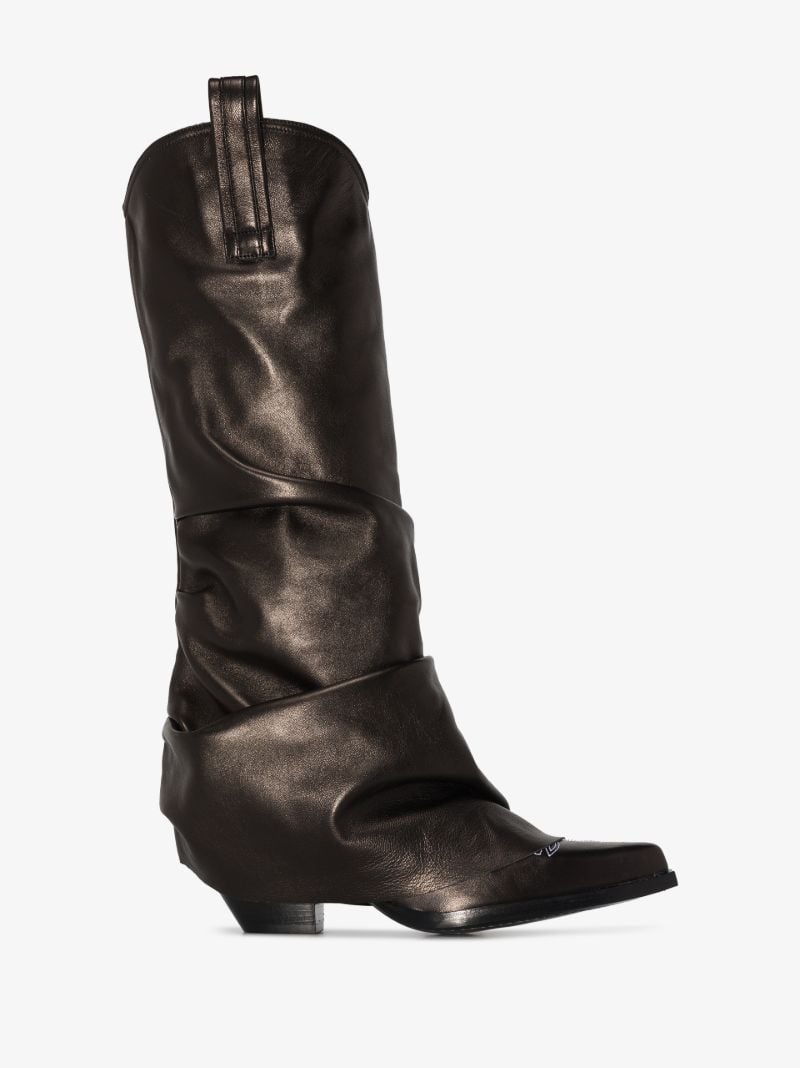 Black 55 Knee-high Leather Boots