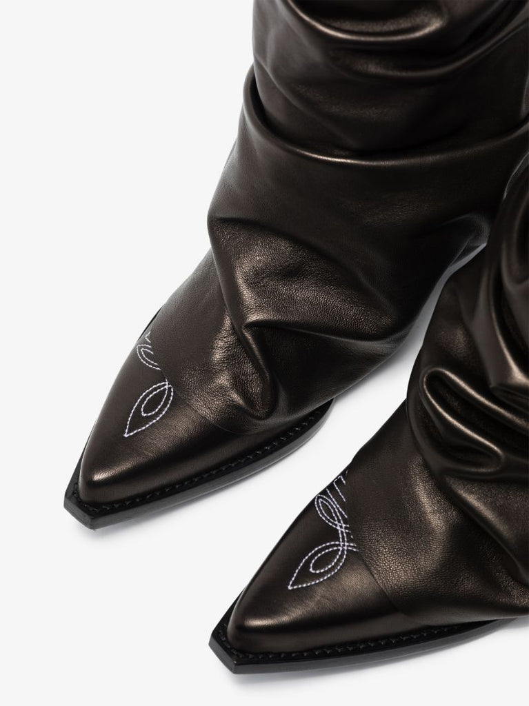 Black 55 Knee-high Leather Boots