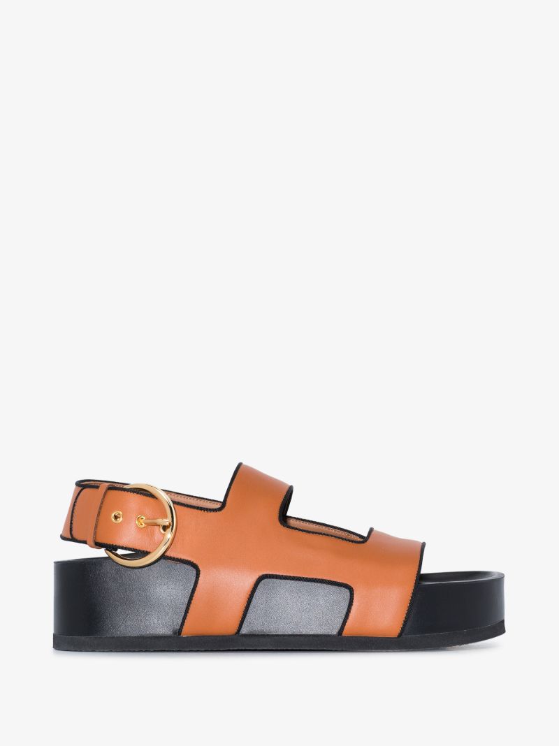 Brown Cher 50 Flatform Leather Sandals