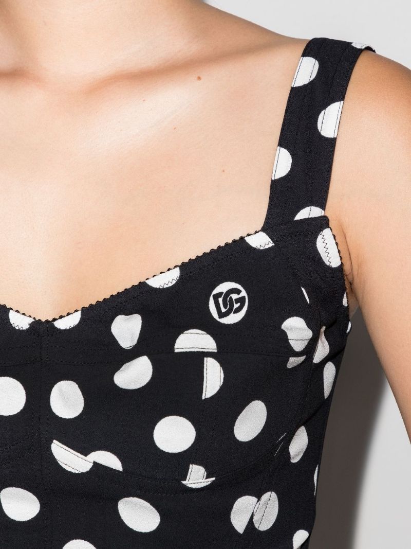 Polka Dot Bustier Top
